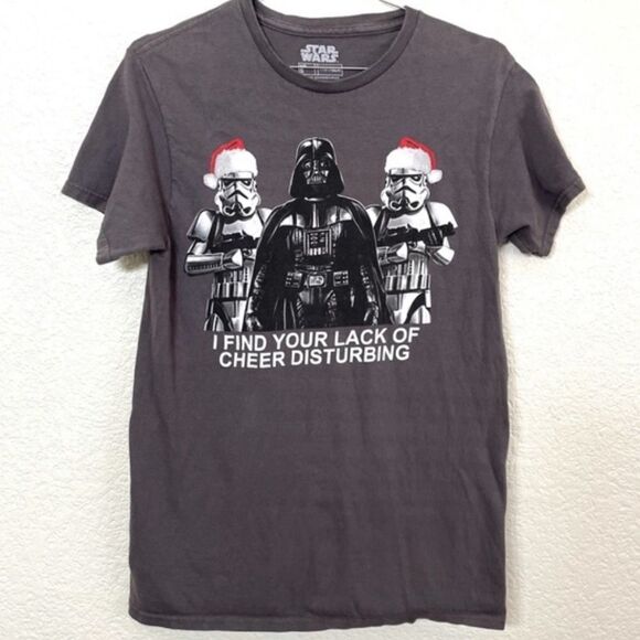 Star Wars Christmas Storm Trooper Darth Vader Cheer Crew Neck Tee Shirt Unisex - Picture 7 of 7